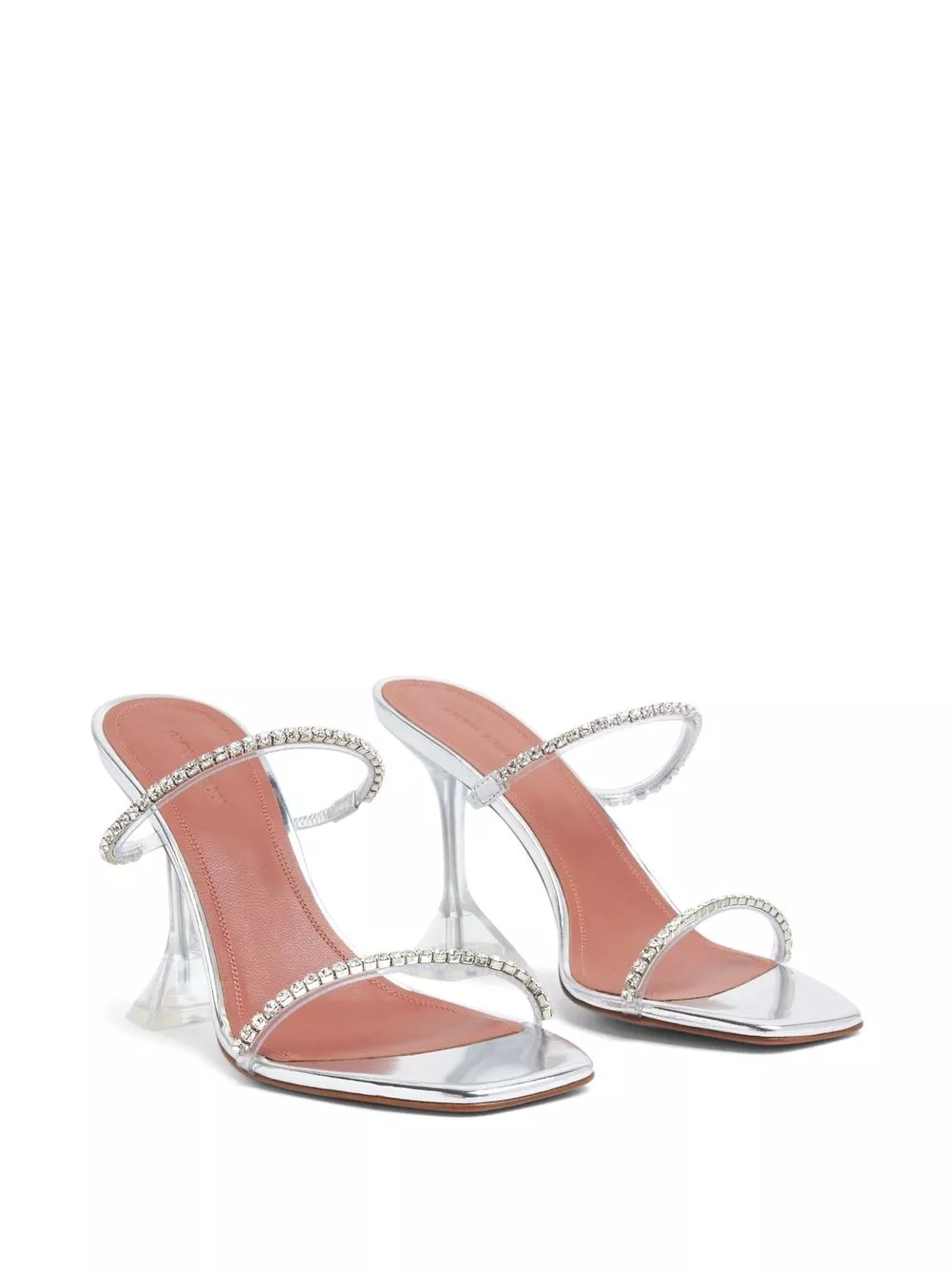 Affordable Amina Muaddi Gilda 95mm clear heel sandals Women 0127