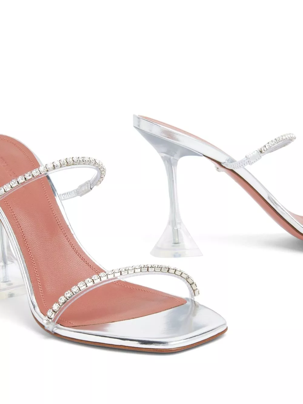 Affordable Amina Muaddi Gilda 95mm clear heel sandals Women 0127