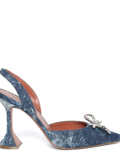 Affordable denim pumps Amina 110mm Muaddi Women slingback Rosie 0215