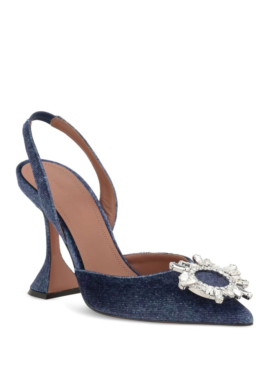 Affordable Muaddi Women pumps velvet denim Amina 0213