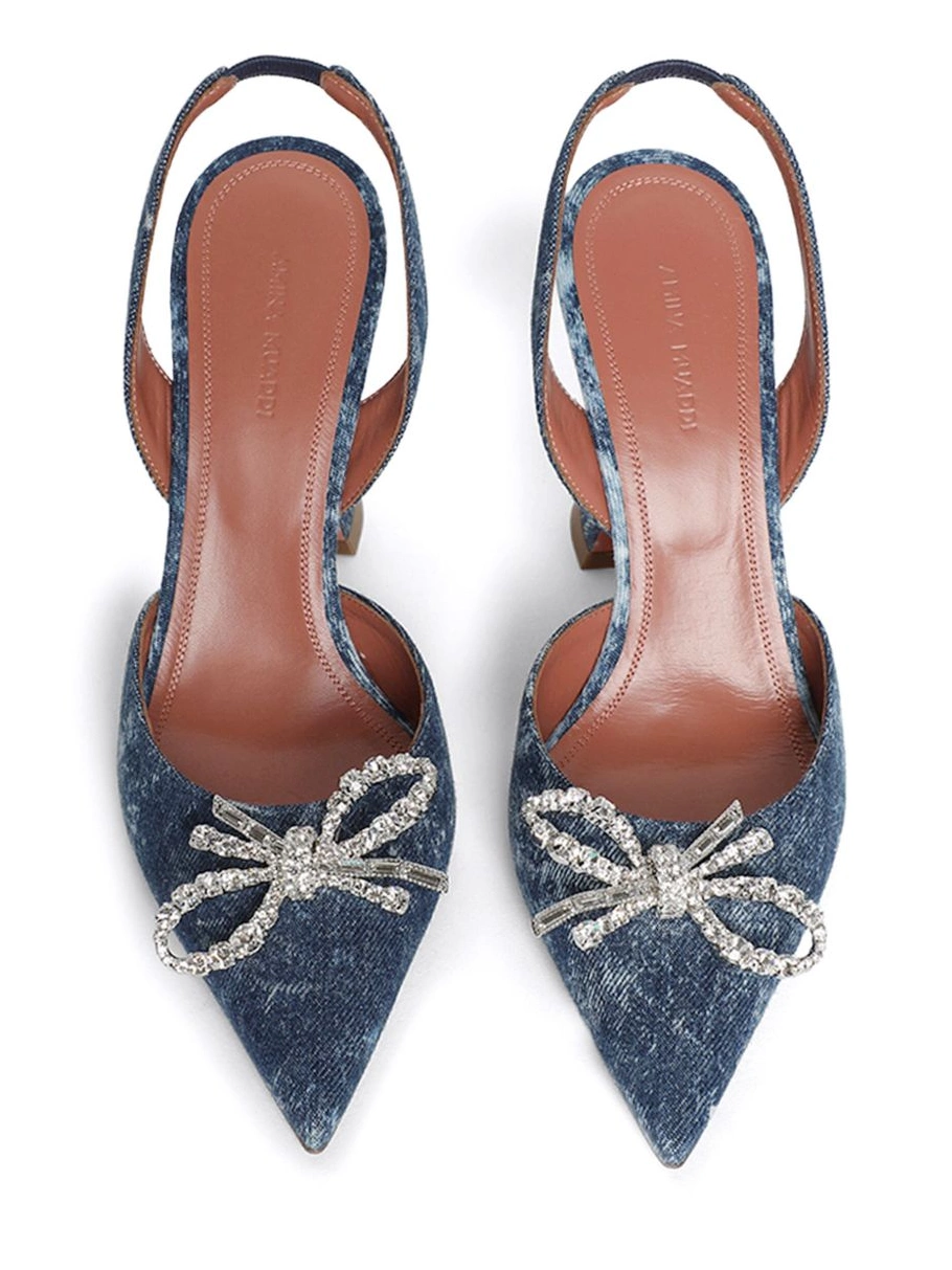 Cheap Women Rosie Muaddi Amina slingback denim pumps 110mm 0212