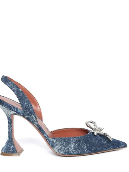 Cheap Women Rosie Muaddi Amina slingback denim pumps 110mm 0212