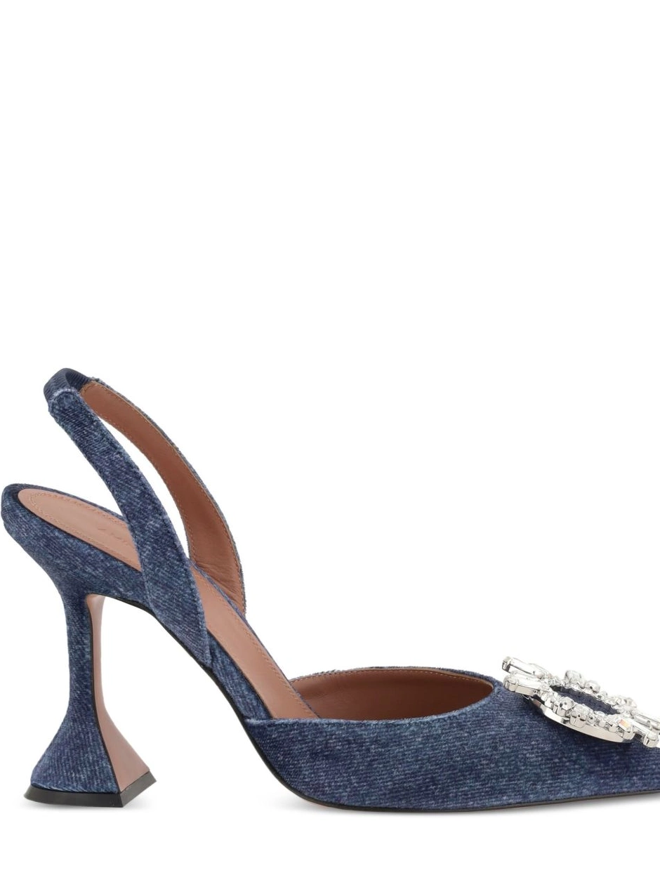 Affordable Muaddi Women pumps velvet denim Amina 0213