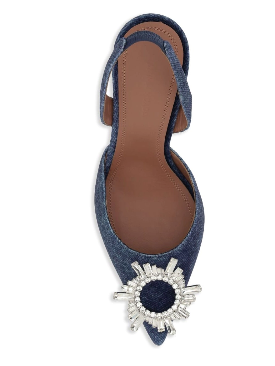 Affordable Muaddi Women pumps velvet denim Amina 0213